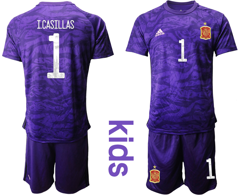 2021 European Cup Espana purple goalkeeper Youth #1 soccer jerseys->youth soccer jersey->Youth Jersey